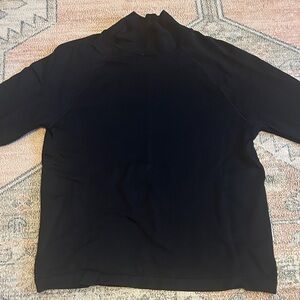Athleta Black Flurry Long Sleeve Turtleneck Top